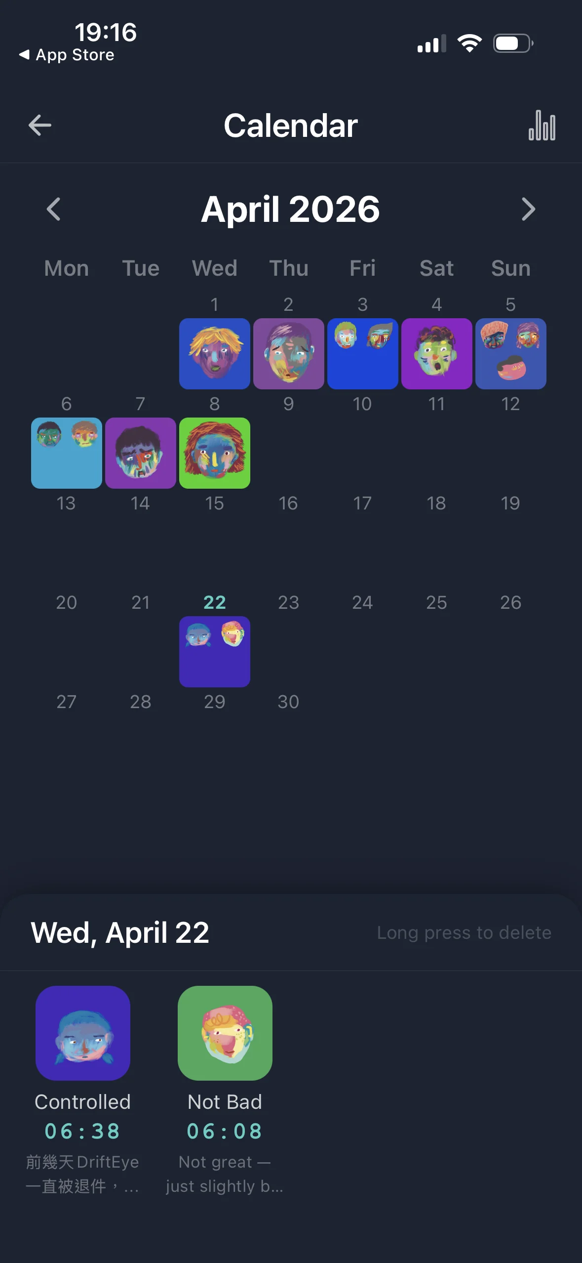 EmoLog calendar